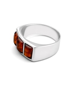 Silver ring with amber PA 020