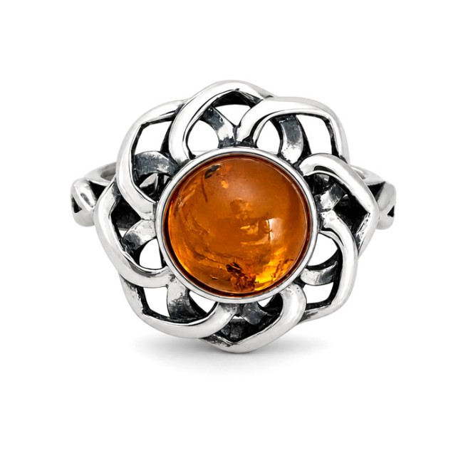 Ring silver amber PA 004
