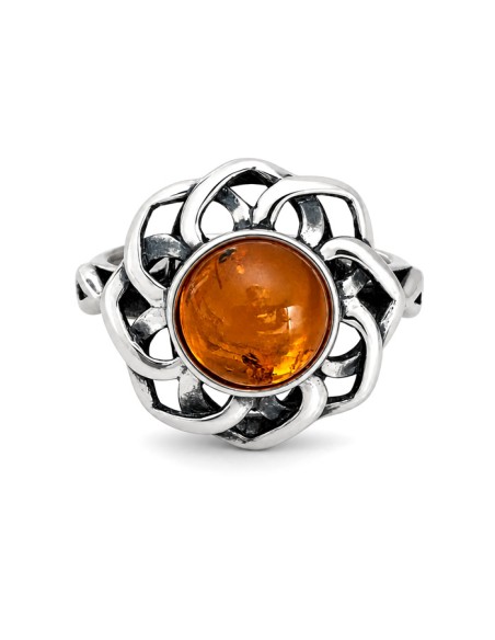 Ring silver amber PA 004