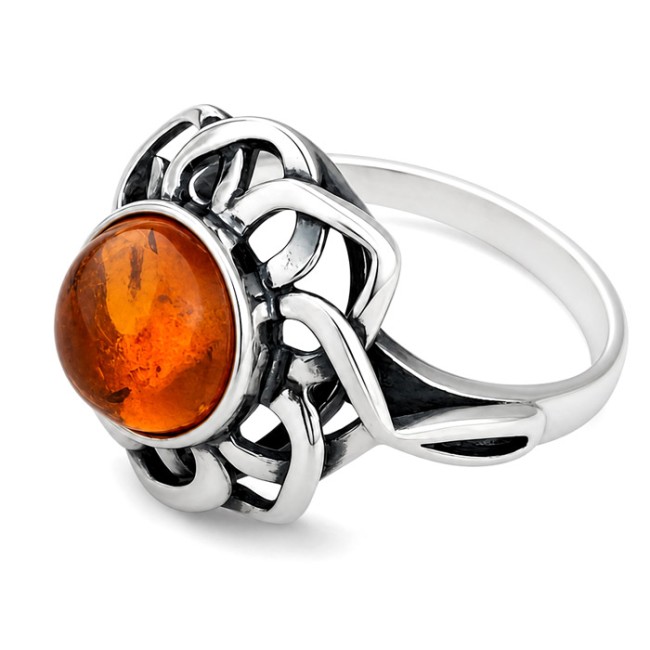 Ring silver amber PA 004