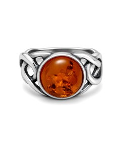 Ring silver amber PA 007 Cognac 2