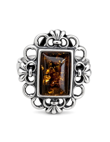 Ring silver amber PA 015
