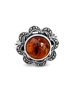 Silver ring with amber BP 096 2