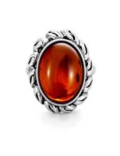 Silver ring with amber PA 021 2