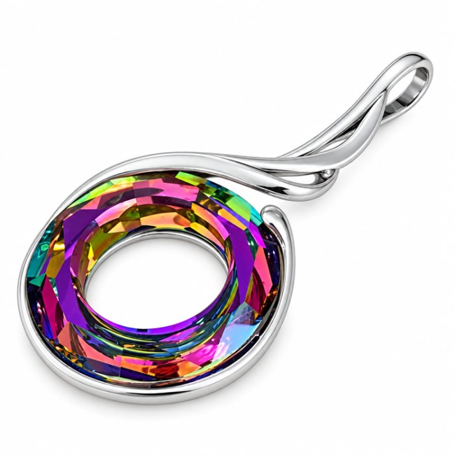 Silver pendant decorated with crystal W 2113 Polcarat Design