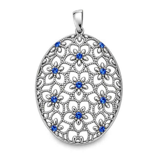Silver pendant with crystals W 2021