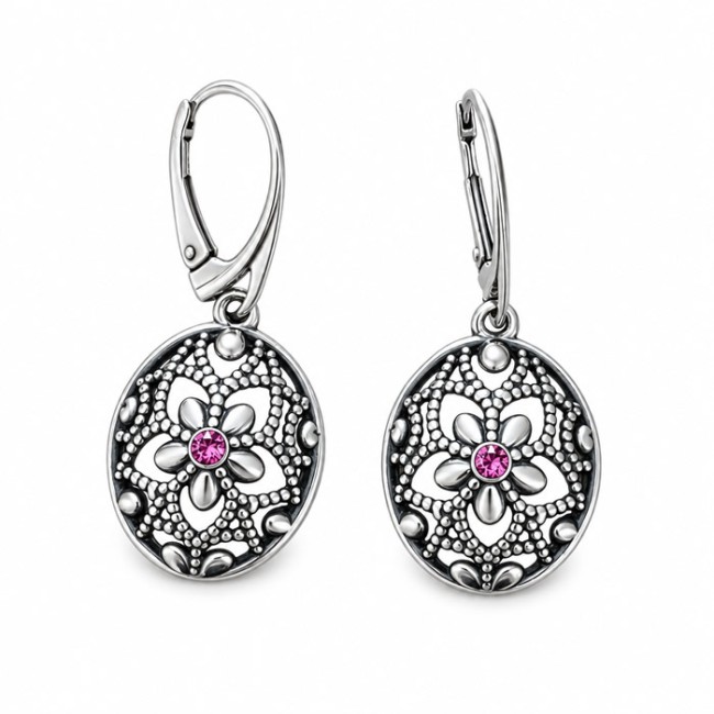Srebrne kolczyki z kryształami Swarovski K 2021