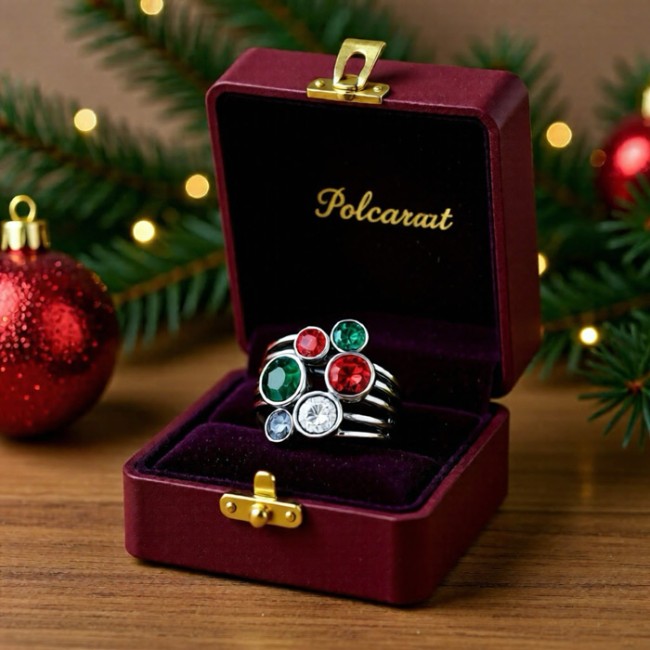 Silver ring with Swarovski crystals PK 1963