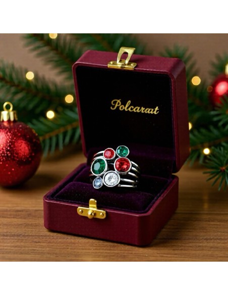 Silver ring with Swarovski crystals PK 1963