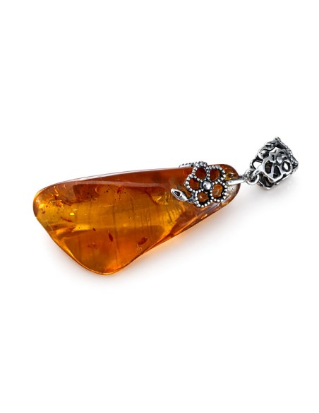 Silver pendant with amber BW 054 Polcarat Design