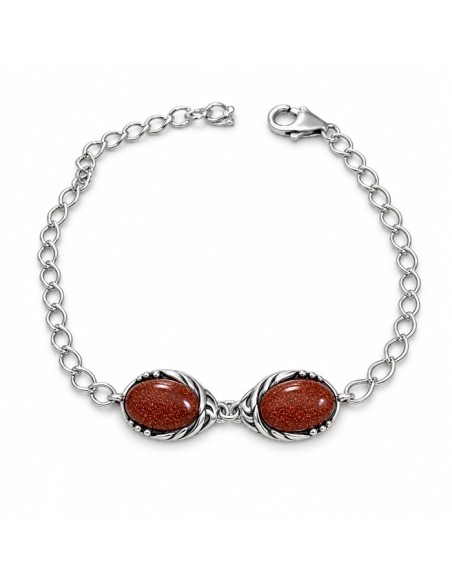 Sterling silver bracelet with goldstone L 2172 | Polcarat Design