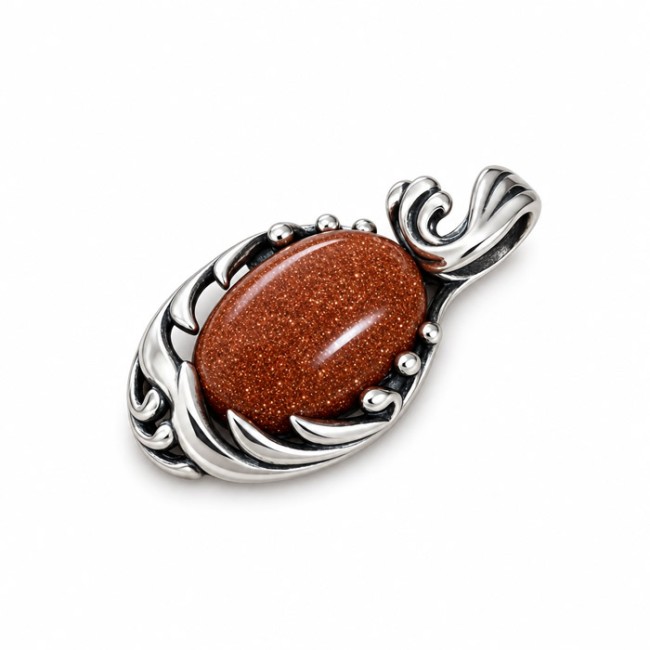 Sterling silver pendant with goldstone W 2172 | Polcarat Design