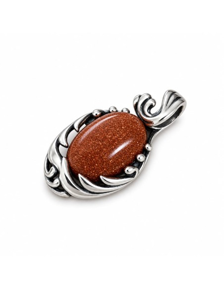 Sterling silver pendant with goldstone W 2172 | Polcarat Design