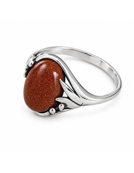 Sterling silver ring with goldstone PK 2172 | Polcarat Design