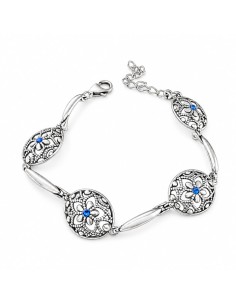 Srebrna bransoletka z kryształami Swarovski L 2021 2