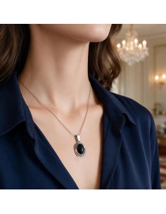 Sterling silver pendant with blue goldstone (Noc Kairu) W 2173 2