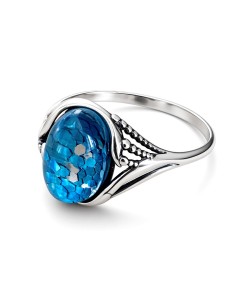 Sterling silver ring with synthetic opal PK 2173 | Polcarat Design