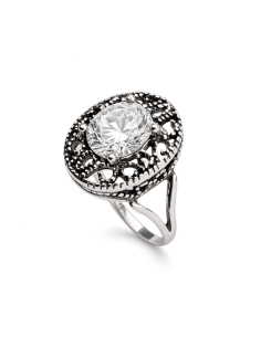 Silver ring with zirconia PK 985
