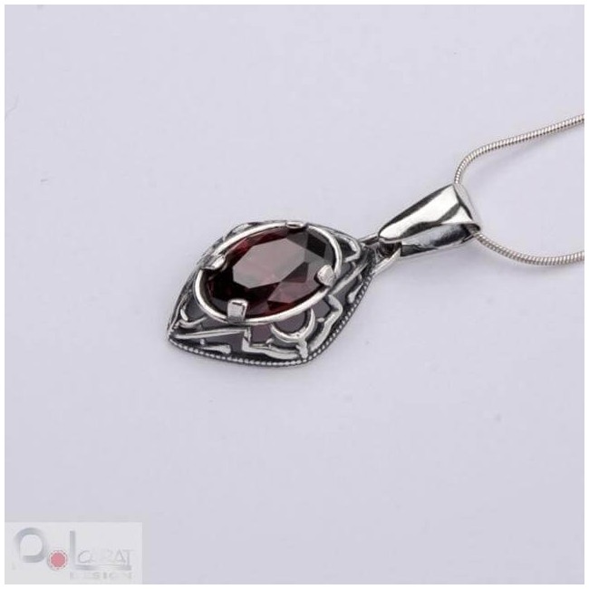 Pendant silver zirconia W 1579 Red