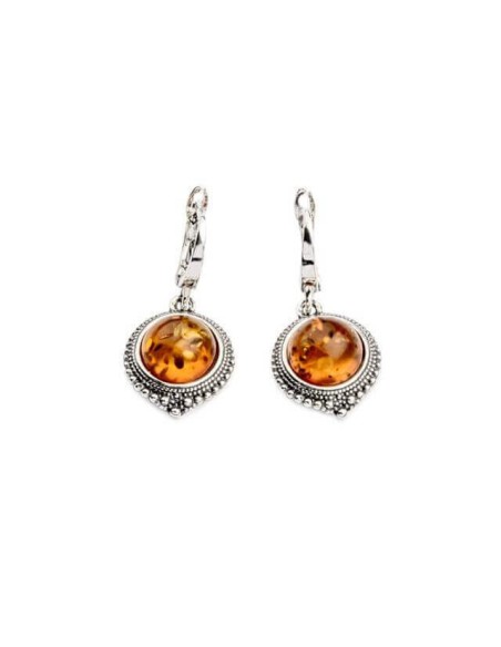 Silver earrings with amber K 1802