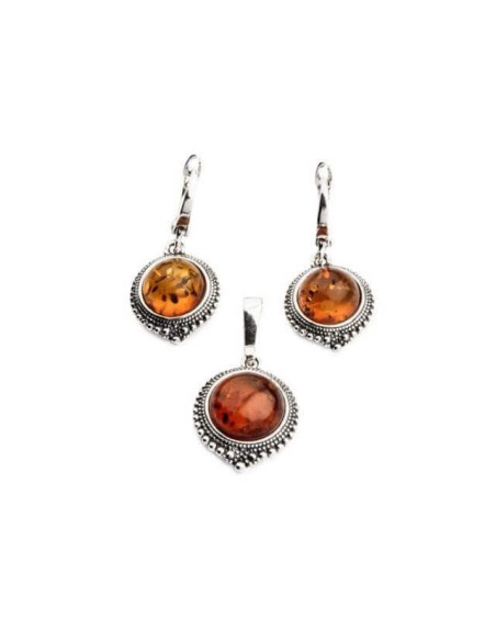 Silver earrings with amber K 1802