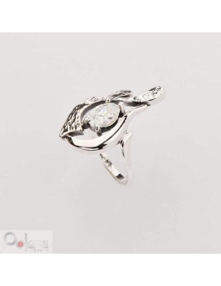 Silver ring with zircons PK 1621