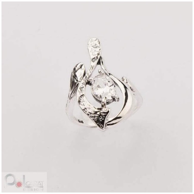 Silver ring with zircons PK 1621