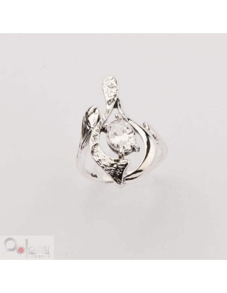 Silver ring with zircons PK 1621