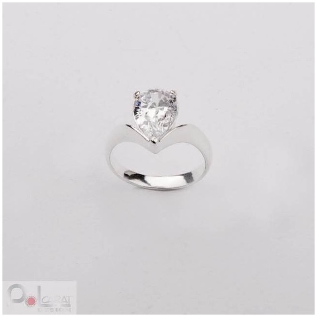 Silver ring with zirconia PK 364