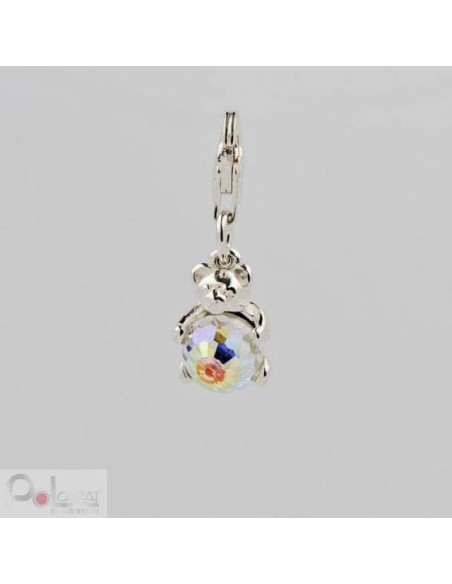 Silver Swarovski Charms 1150 Teddy Bear