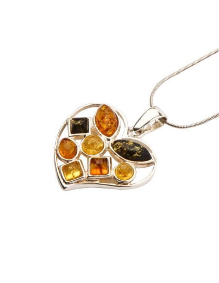 Wisiorek srebrny z bursztynem WA 323