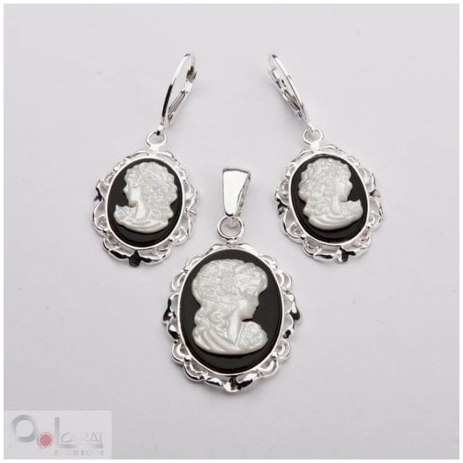 Srebro kolczyki K 1508 Kamea|Polcaratdesign.pl Biżuteria