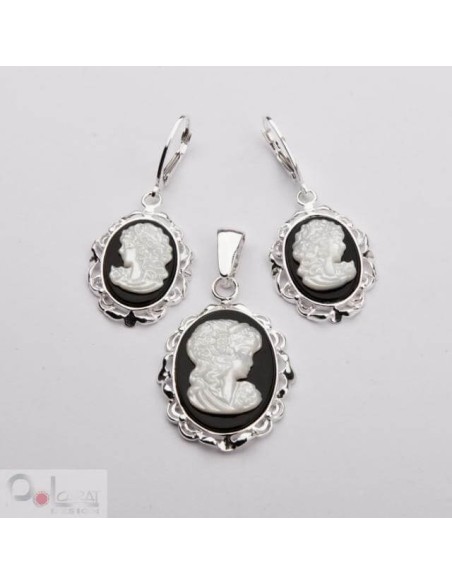 Srebro kolczyki K 1508 Kamea|Polcaratdesign.pl Biżuteria