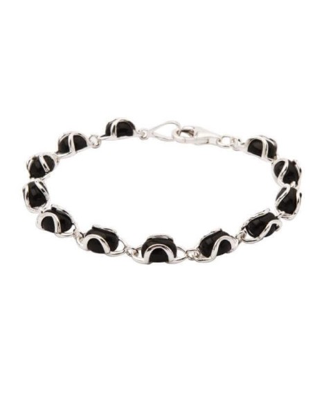 Silver bracelet with onyx L 1626 Onyx