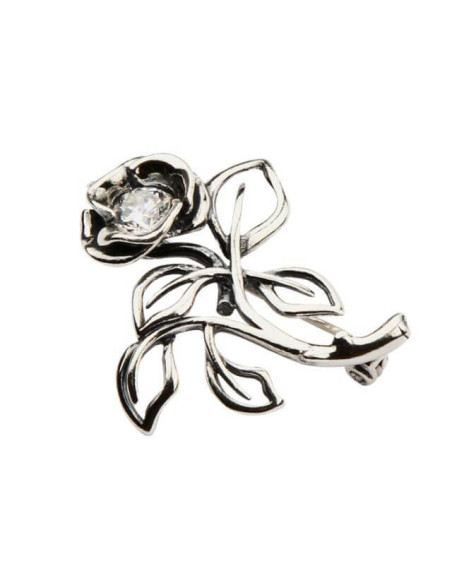 Silver brooch with cubic zirconia B 127
