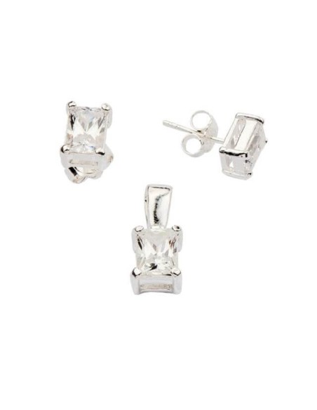 Silver set with zircons KPL 830 White Stud