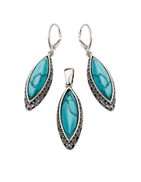 Silver set with turquoises KPL 1545 Turquoise