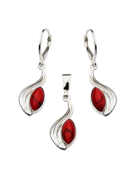 Silver set with coral KPL 1546 Coral
