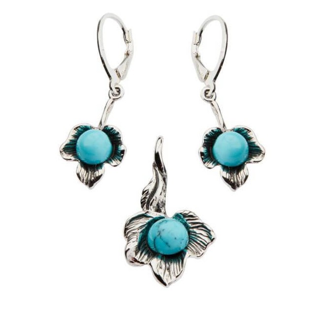 Silver Pendant with Turquoise W 1557 Turquoise