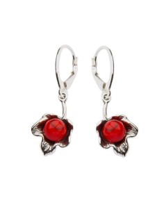 1557 Coral Sterling Silver Earrings