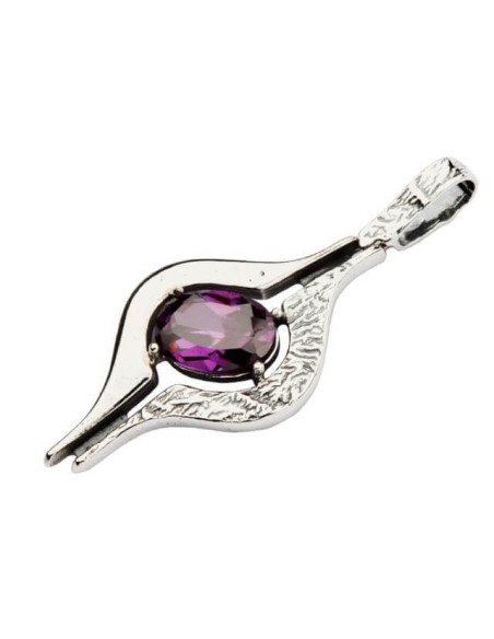 Srebrny wisiorek z cyrkonią W 1634 Fioletowy