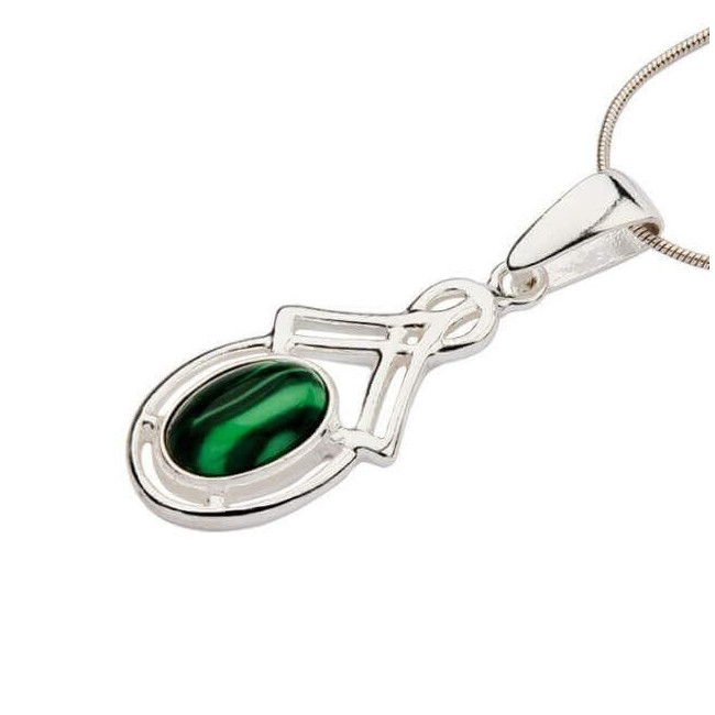 Silver set with Malachite KPL M 001 Malachite