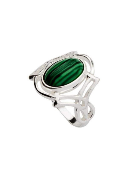 Silver ring PK M 001 Malachite