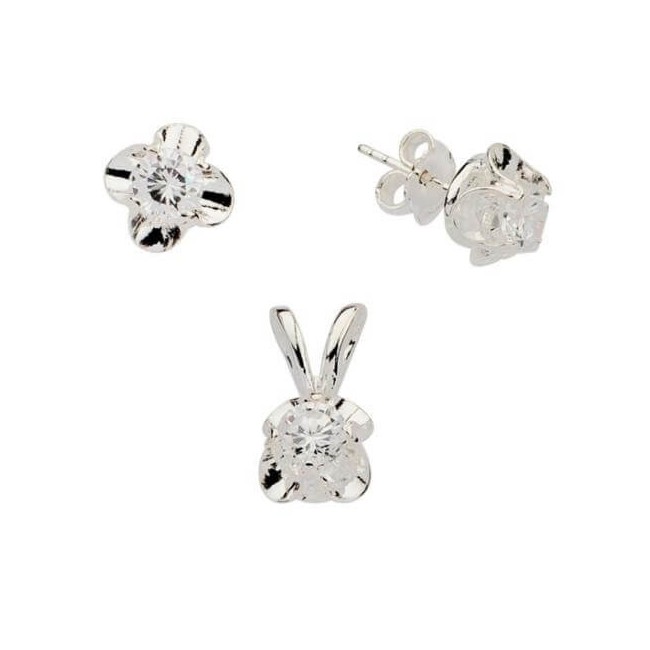 Silver set with zircons KPL 2 785