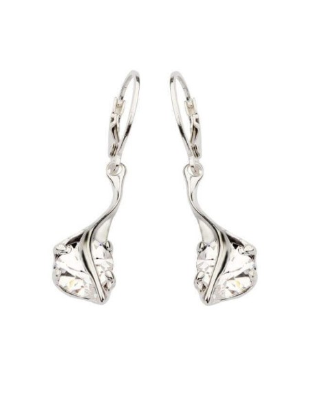 Silver Zircon Earrings K 1638 White