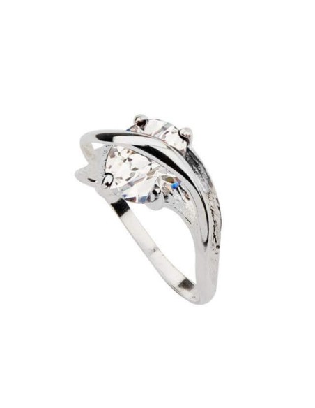 Silver ring with zircons PK 1638 White