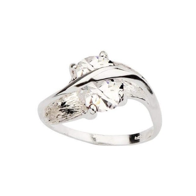 Silver ring with zircons PK 1638