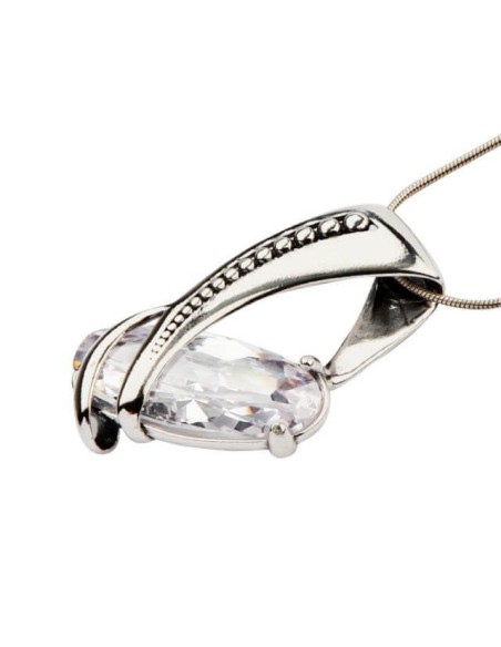 Silver pendant with zircons W 1640 White