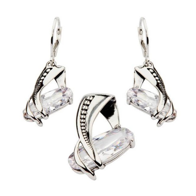 Wisiorek srebrny z cyrkoniami W 1640|Polcaratdesign.pl Biżuteria