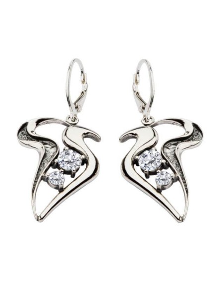Silver Zircon Earrings K 1642 White